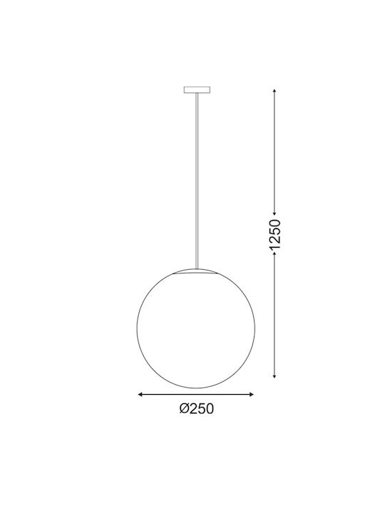 Aca Outdoor Hanging Ceiling Light E27 in White Color AC.18250KOPB