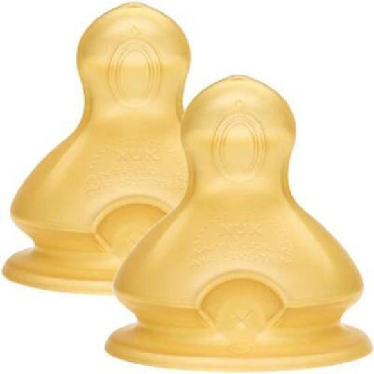 Nuk First Choice+ Rubber Baby Bottle Teats High Flow for 6+ months 2pcs