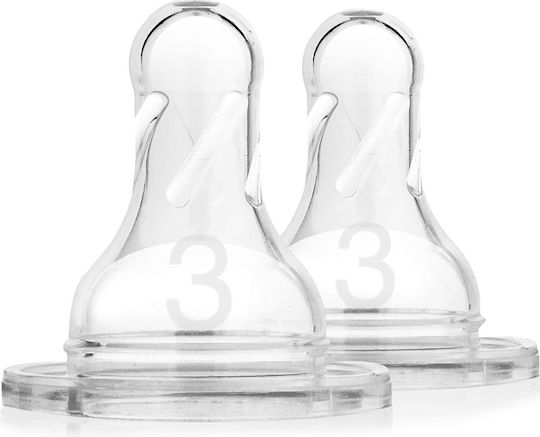 Dr. Brown's Silicone Baby Bottle Teats Medium Flow for 6+ months 2pcs