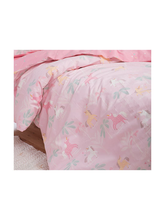 Nef-Nef Homeware Unicorn Forever Set Kids Duvet Cover Single with Pillowcase Cotton Unicorn Forever 160x240cm