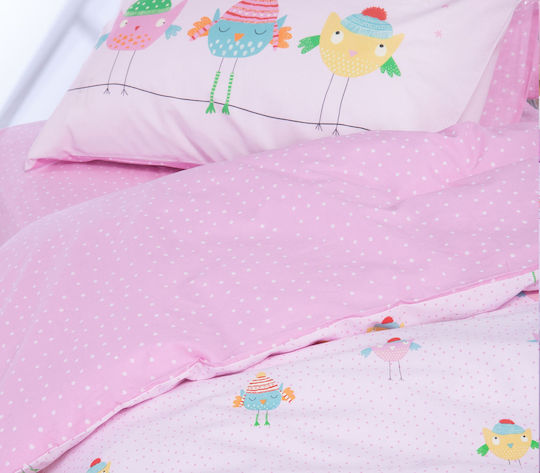 Nef-Nef Homeware Tweet So Sweet Lovely Σετ Παιδική Παπλωματοθήκη Μονή με Μαξιλαροθήκη Βαμβακερή So Sweet 160x240εκ.