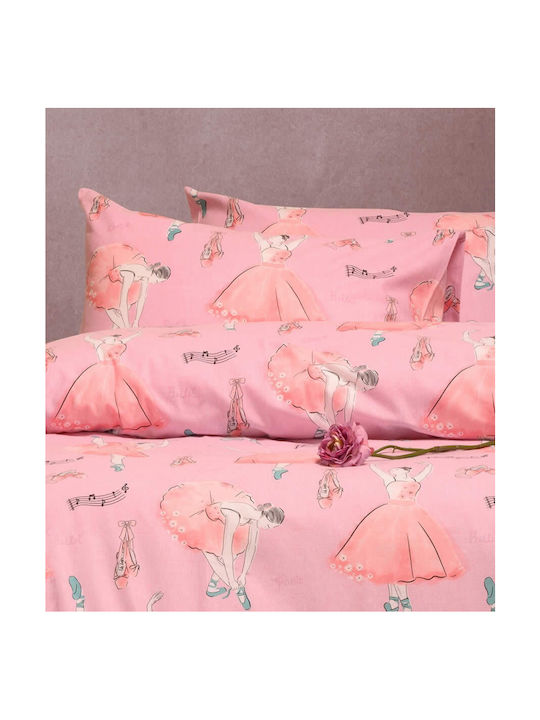 Melinen Παιδική Παπλωματοθήκη Μονή Βαμβακερή Ballet Pink 165x245εκ.