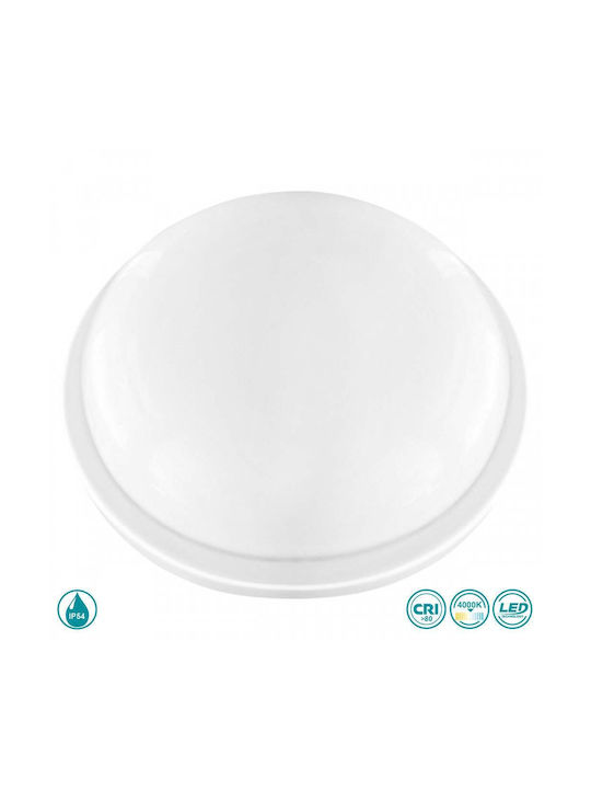 Spot Light Плафониера за Външен Таван с Вградено LED в Бял Цвят 7757
