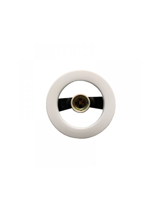 DIL Round Recessed Spot with Socket E27 White 9.5x9.5cm. 1pcs