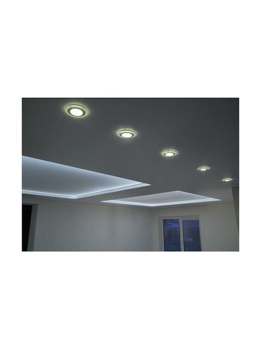 Trio Lighting Кръгла Пластмаса Вграден Спот с Патрон Вграден LED Сребрист 4x4см. 1бр