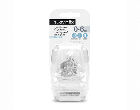 Suavinex Θηλές από Σιλικόνη Αργής Ροής για 0+ μηνών 2τμχ