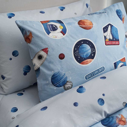 Vesta Home Set Cearceaf Pentru Copii Single Albastru
