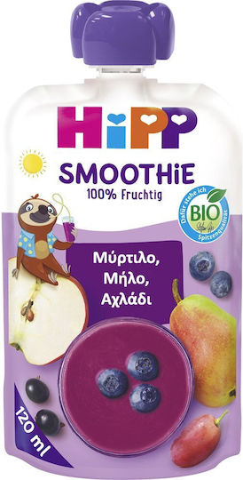 Hipp Fruit-Vegetable Puree Bio Smoothie with Flavor Blueberry-Apple and Pear 120gr for 12+ Months