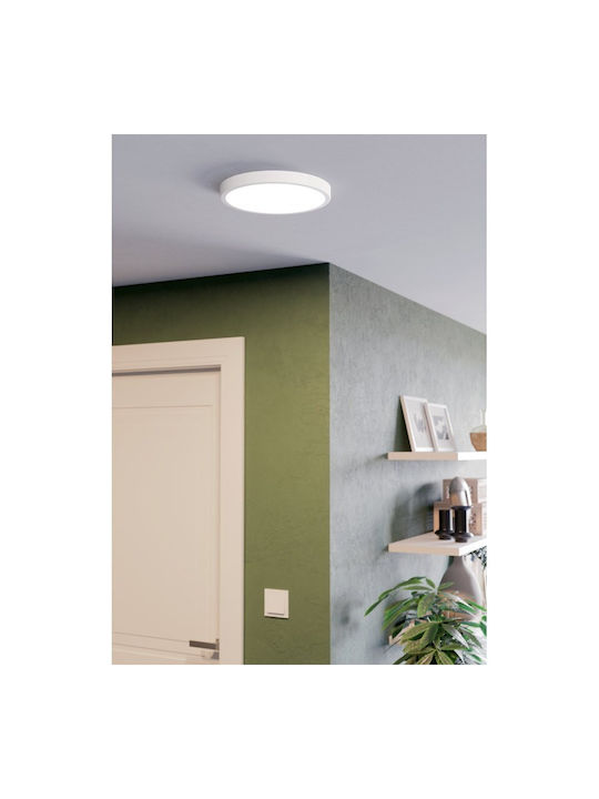 Eglo Fueva Outdoor Ceiling Flush Mount with Integrated LED in Silver Color 98845