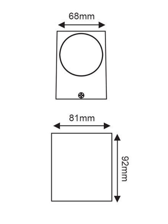 Aca Vita Wall-Mounted Outdoor Spot GU10 IP54 6.8x8.1x9.2cm