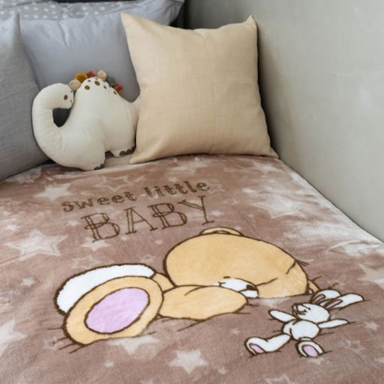 Sunshine Decke Kinderbett Samt Braun 110x140cm