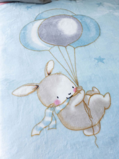 Sunshine Decke Kinderbett Samt Blau 110x140cm