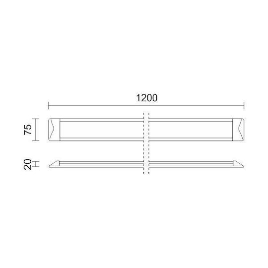 Spot Light LED Γραμμικό Φωτιστικό Οροφής 36W Ρυθμιζόμενο Λευκό