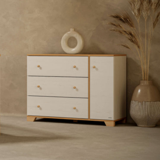 Baby Kommode mit 3 Schubladen Beige 87x50x115cm