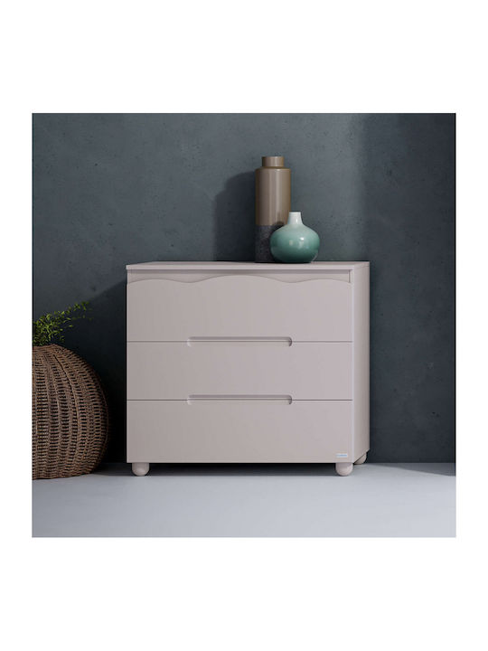 Winnie Baby Dresser with 3 Drawers White 94x51x88cm