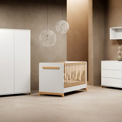 Baby Kommode mit 2 Schubladen Weiß 98x50x86cm