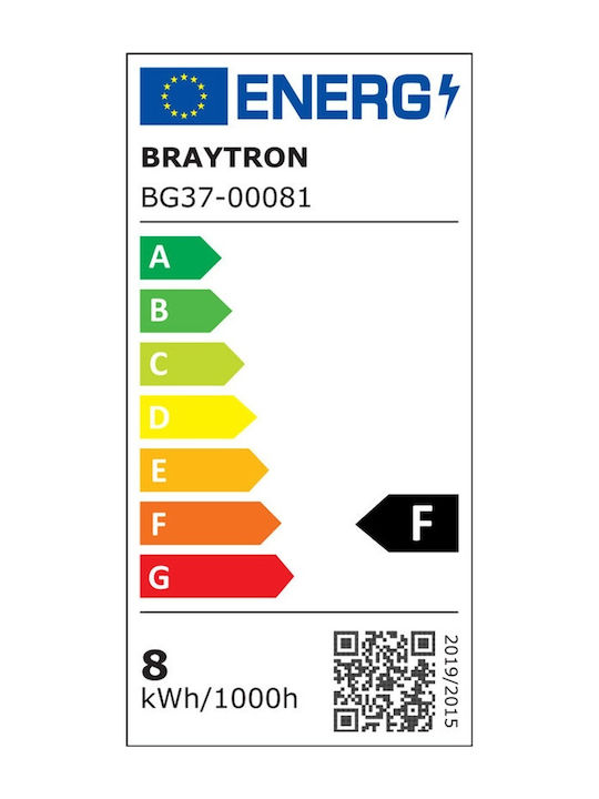 Braytron Επιτοίχια Εξωτερική Πλαφονιέρα LED IP65 8W με Ρυθμιζόμενο Λευκό Φως