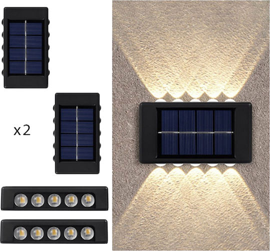 Led Waterproof Set of 2 Wall Solar Lights Street Warm White with Photocell IP65 15.5cmx5.5cmcm