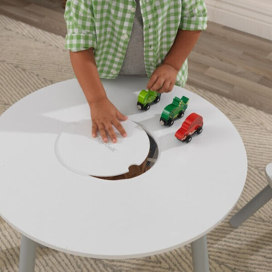 Round Storage Table Kids Table and Chairs Set made of Plastic Gray Kidkraft