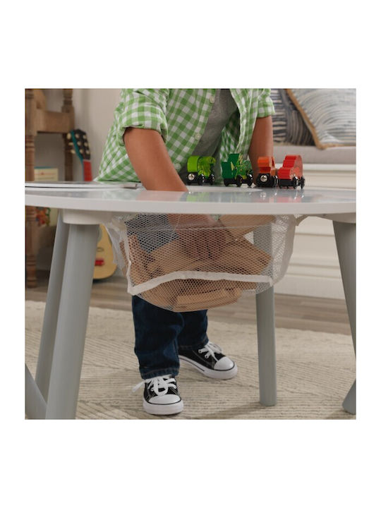 Round Storage Table Σετ Παιδικό Τραπέζι με Καρέκλες από Πλαστικό Γκρι Kidkraft
