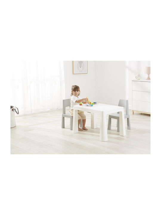 Kids Table and Chairs Set made of Plastic White / Grey FreeOn