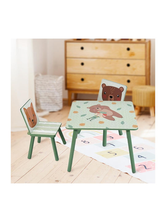 Kids Table and Chairs Set Green U-Grow