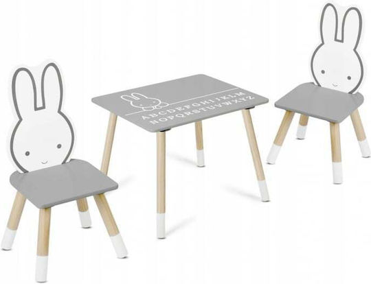 Kinder Tischset mit Stühlen aus Holz Gray Ricokids