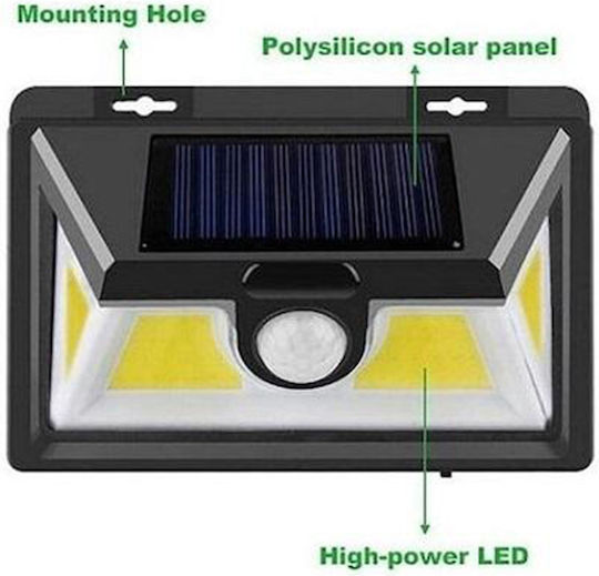 Aerbes AB-TA004 Wall Mounted Solar Light 30W 2700lm Cold White 6500K with Motion Sensor and Photocell IP65
