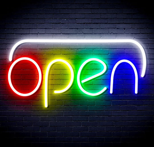 Roza Neon Light Sign Open "44x22" LED Sign One - Sided 44x22cm Red / Blue / Green / Yellow