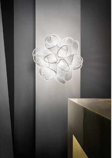 Slamp Etoile Prisma Deckenleuchte 73cm Silber mit Integrierter LED und Kristalle