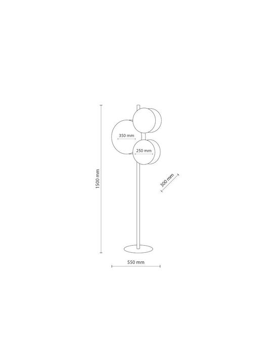 TK Lighting Pulse Φωτιστικό Δαπέδου Υ150xΜ55εκ. με Ντουί για Λαμπτήρα E27 Καφέ