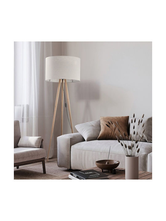 TK Lighting Tokyo Vintage Floor Lamp H146xW63cm. with Socket for Bulb E27 Brown