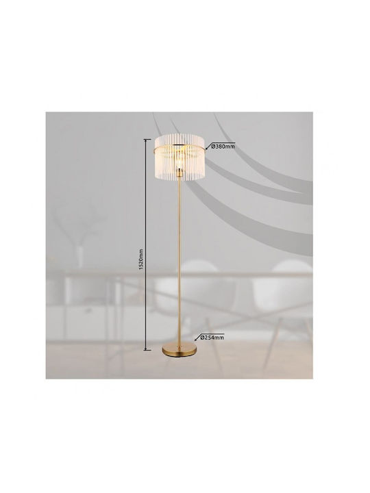 Globo Lighting Floor Lamp H152xW38cm. with Socket for Bulb E27 Gold