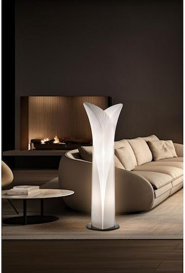 Slamp Las Palmas Трифонов Флоресцентен Лампа Височина 153.5xДължина 37.5см с Цокъл за Крушка E27 Бял