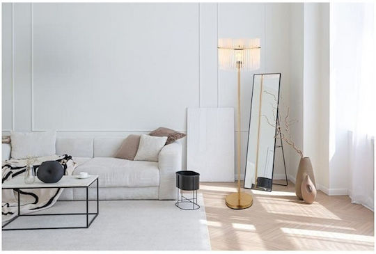 Globo Lighting Floor Lamp H152xW38cm. with Socket for Bulb E27 Gold