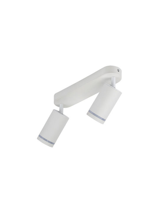 TK Lighting Διπλό Σποτ με Ντουί GU10 σε Λευκό Χρώμα
