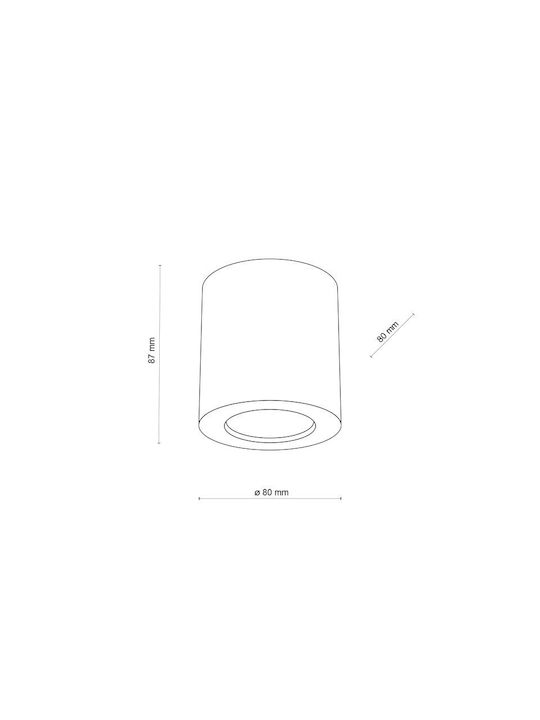 TK Lighting Μονό Σποτ με Ντουί GU10 σε Μπεζ Χρώμα