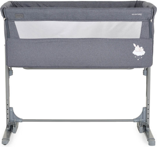 Moni Wiege mit Matratze, Seitlicher Öffnung und Rädern Gray