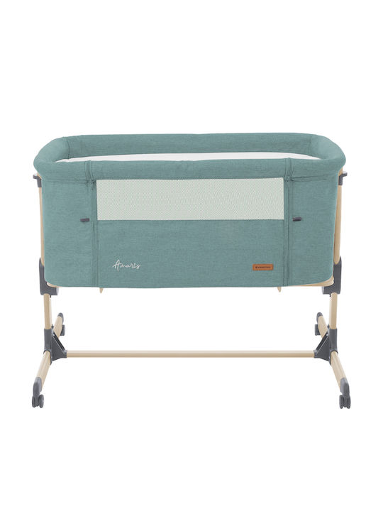Kikka Boo Cradle Amaris with Mattress, Side Opening, and Wheels Green