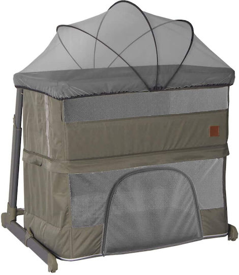 Bebe Stars Wiege Side mit Matratze und Rädern Stone