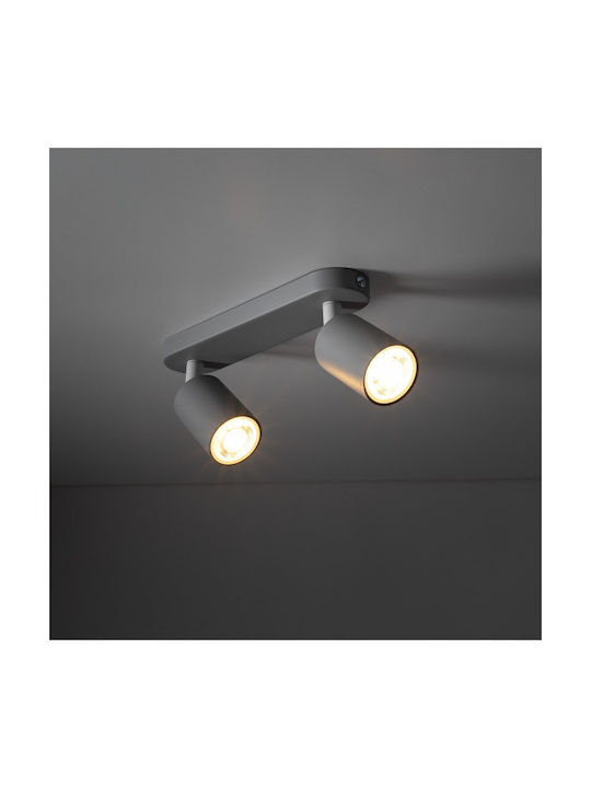 TK Lighting Doppel Spot mit Fassung GU10 in Rosa Farbe