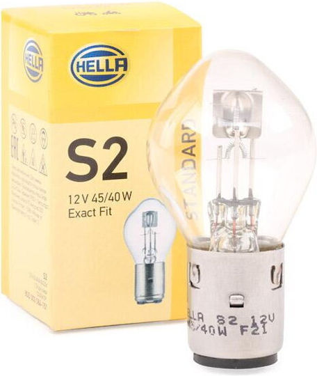 Hella Λάμπα Μοτοσυκλέτας BA20D 12V 40W 1τμχ
