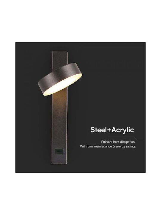 V-TAC Single LED Warm White Spot in Black Color