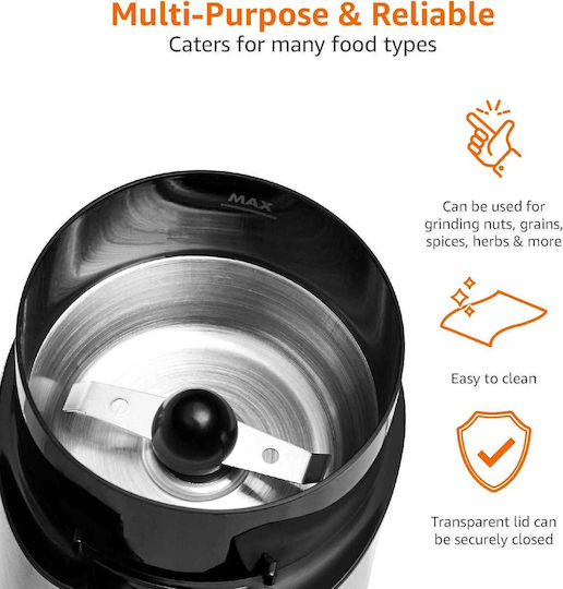 Amazon Basics 124025 Експозиционен Мелачка за кафе