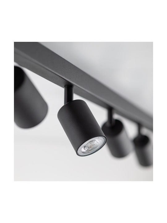 TK Lighting Spot with 8 Lights and with Socket GU10 in Black Color