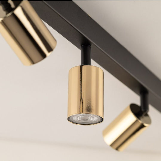 TK Lighting Spot with 6 Lights and with Socket GU10 in Brown Color