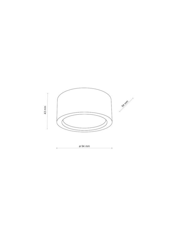 TK Lighting Μονό Σποτ με Ντουί GX53 σε Μπεζ Χρώμα