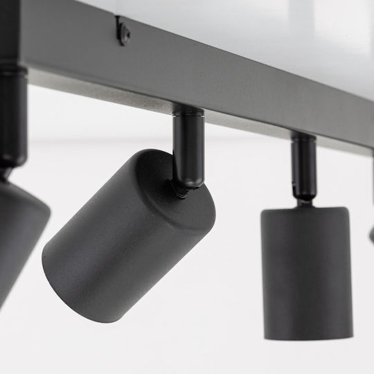 TK Lighting Spot with 10 Lights and with Socket GU10 in Black Color