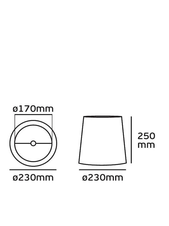 VK Lighting Conică Abajur Portocaliu cu Diametru 23cm