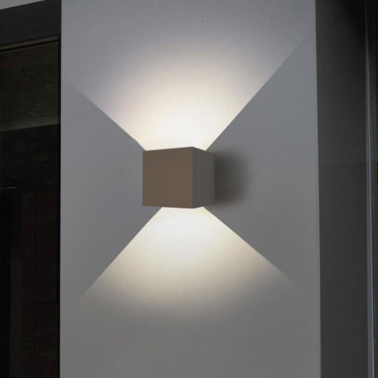 Inlight Emerald Επιτοίχιο Εξωτερικό Σποτ LED IP44 10W με Θερμό Λευκό Φως Διπλής Δέσμης 9.9x9.9εκ.